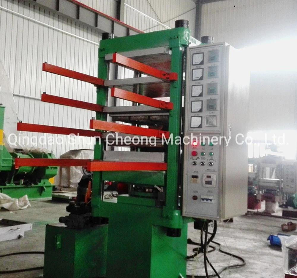 Hoog rendement Rubbervloer die Machines/Rubbermats hydraulic vulcanizing press machine maken